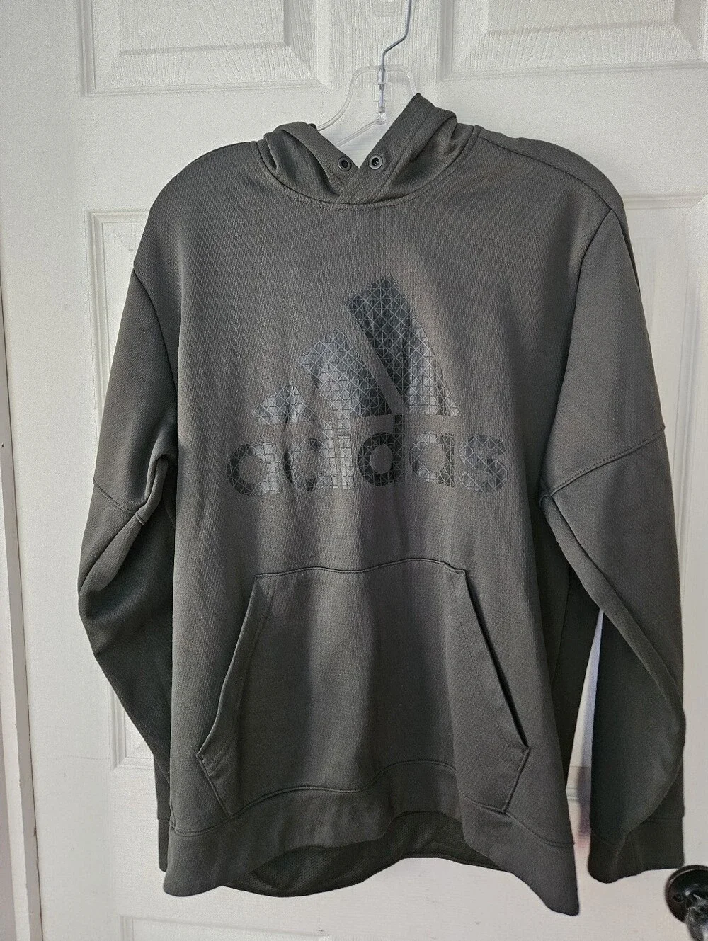 adidas Men’s Olive Green Pullover Hoodie with Logo